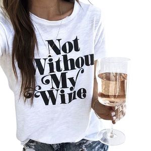 NWT Chaser Graphic White Wine Tee